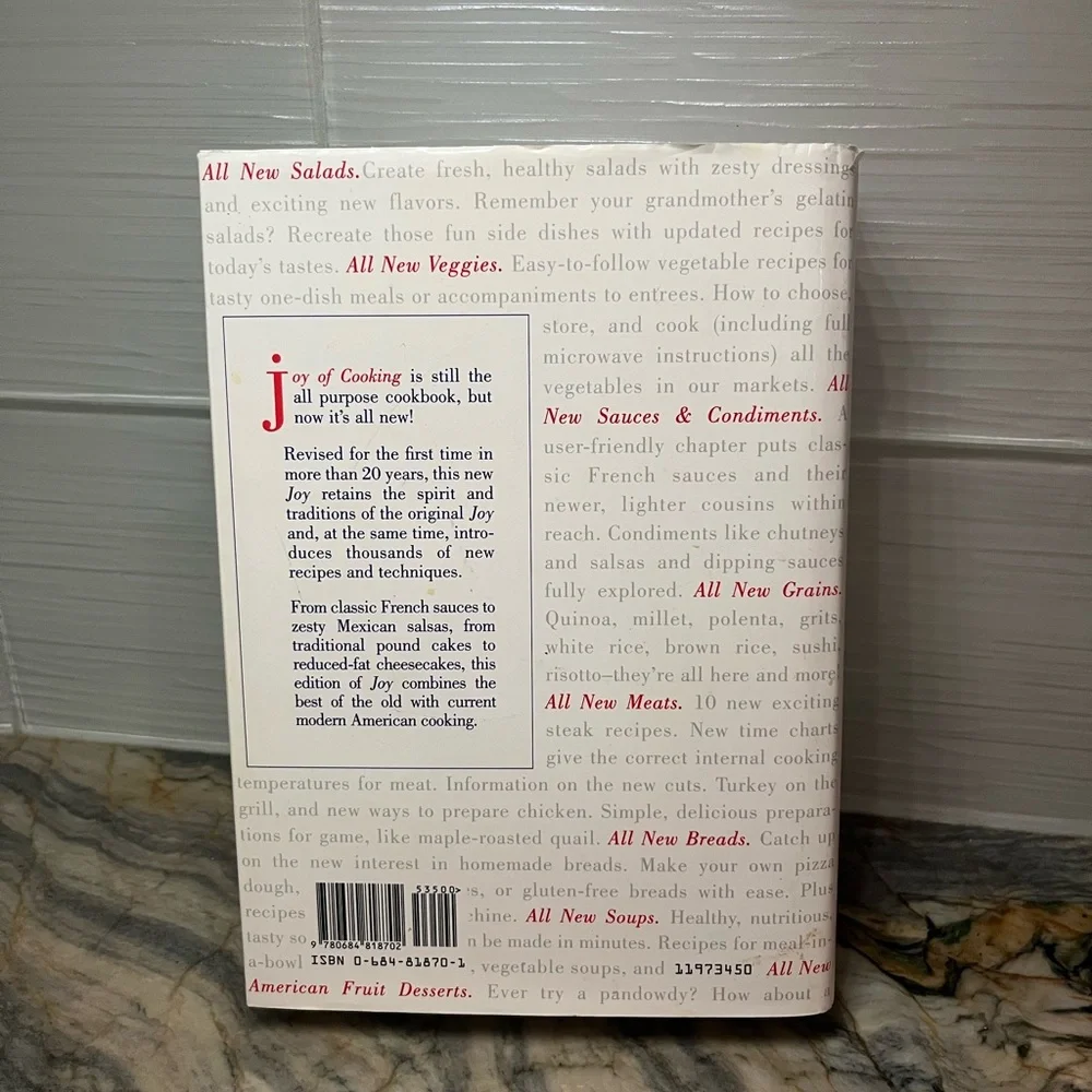 Joy of Cooking The All New All Purpose Cookbook Irma S. Rombauer 1997 Hardcover